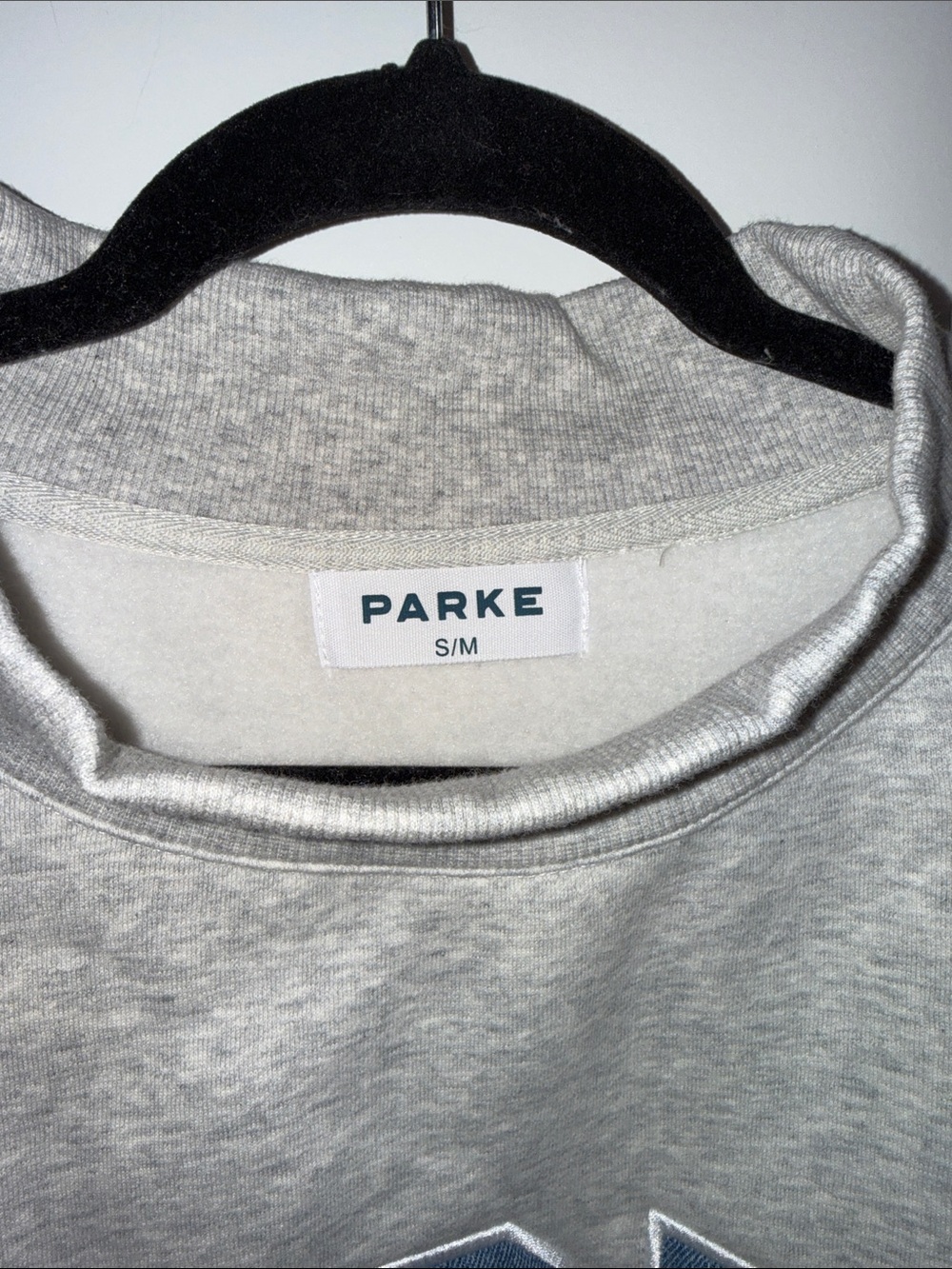 Parke Light Gray Crewneck Sweatshirt with Blue Arch Logo - Picture 7 of 7